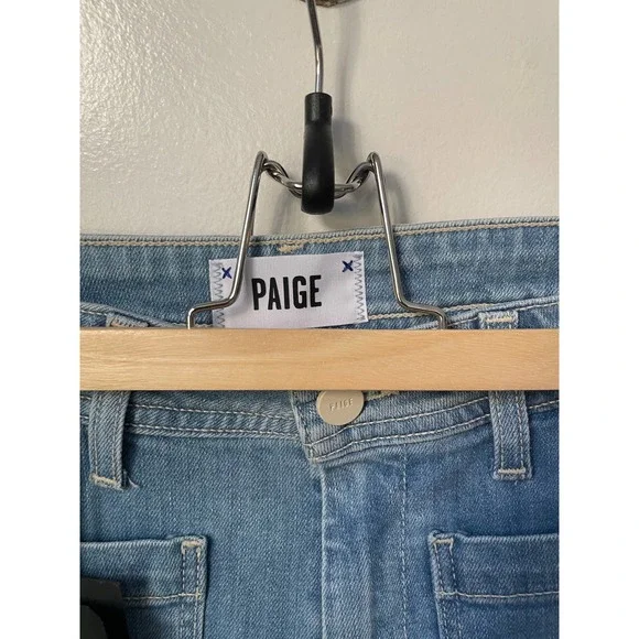 PAIGE Light Wash Straight Leg Cropped Jeans - Picture 4 of 10